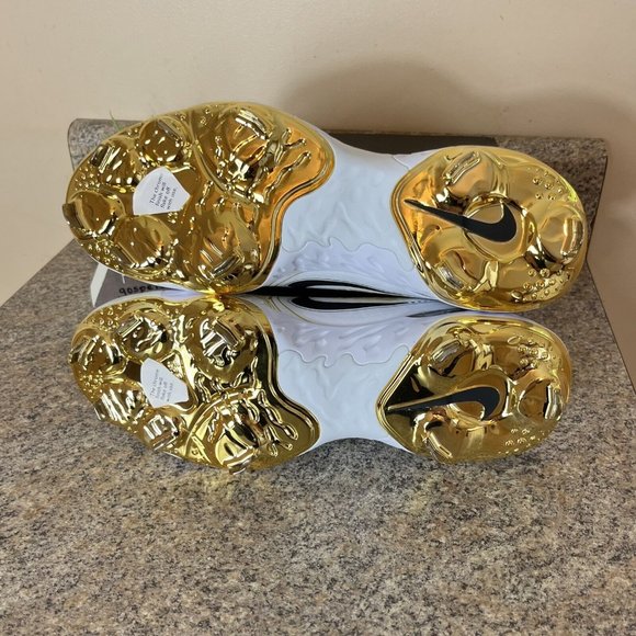 Nike Alpha Huarache Elite 3 Low PRM Baseball White Gold CV3553-101 Mens Size‎ 9 - Picture 7 of 8